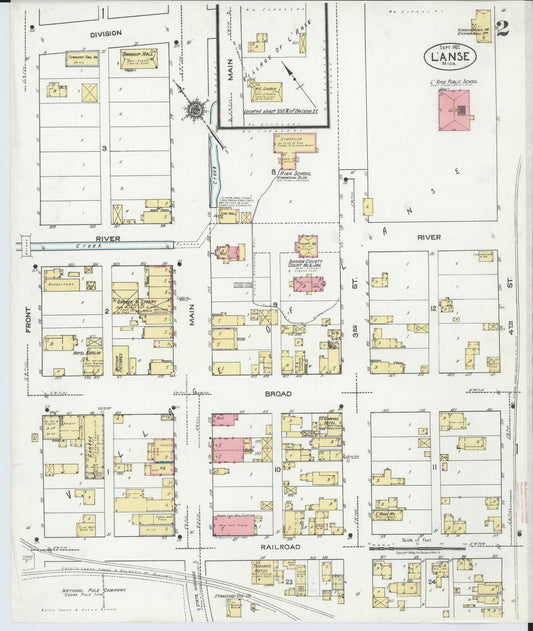 Sanborn Fire Insurance Map from L'Anse, Baraga County, Michigan (1922), Sheet #0002 - Historic Sanborn Fire Insurance Map Print, vintage old map wall art, antique decor, genealogy gift, Michigan Michigan map