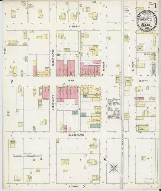 Sanborn Fire Insurance Map from Beebe, White County, Arkansas (1897), Sheet #0001 - Historic Sanborn Fire Insurance Map Print, vintage old map wall art, antique decor, genealogy gift, Arkansas Arkansas map