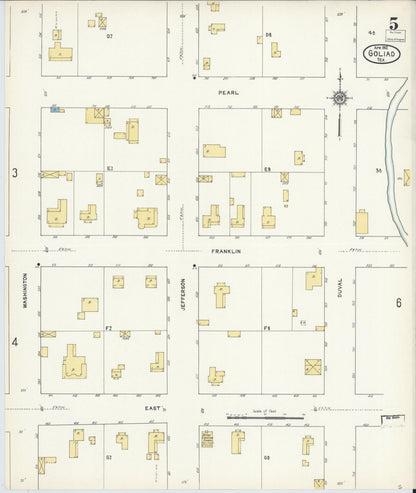 Sanborn Fire Insurance Map from Goliad, Goliad County, Texas (1912), Sheet #0005 - Complete Map Set gallery image, historic Sanborn map, vintage wall art, Texas Texas