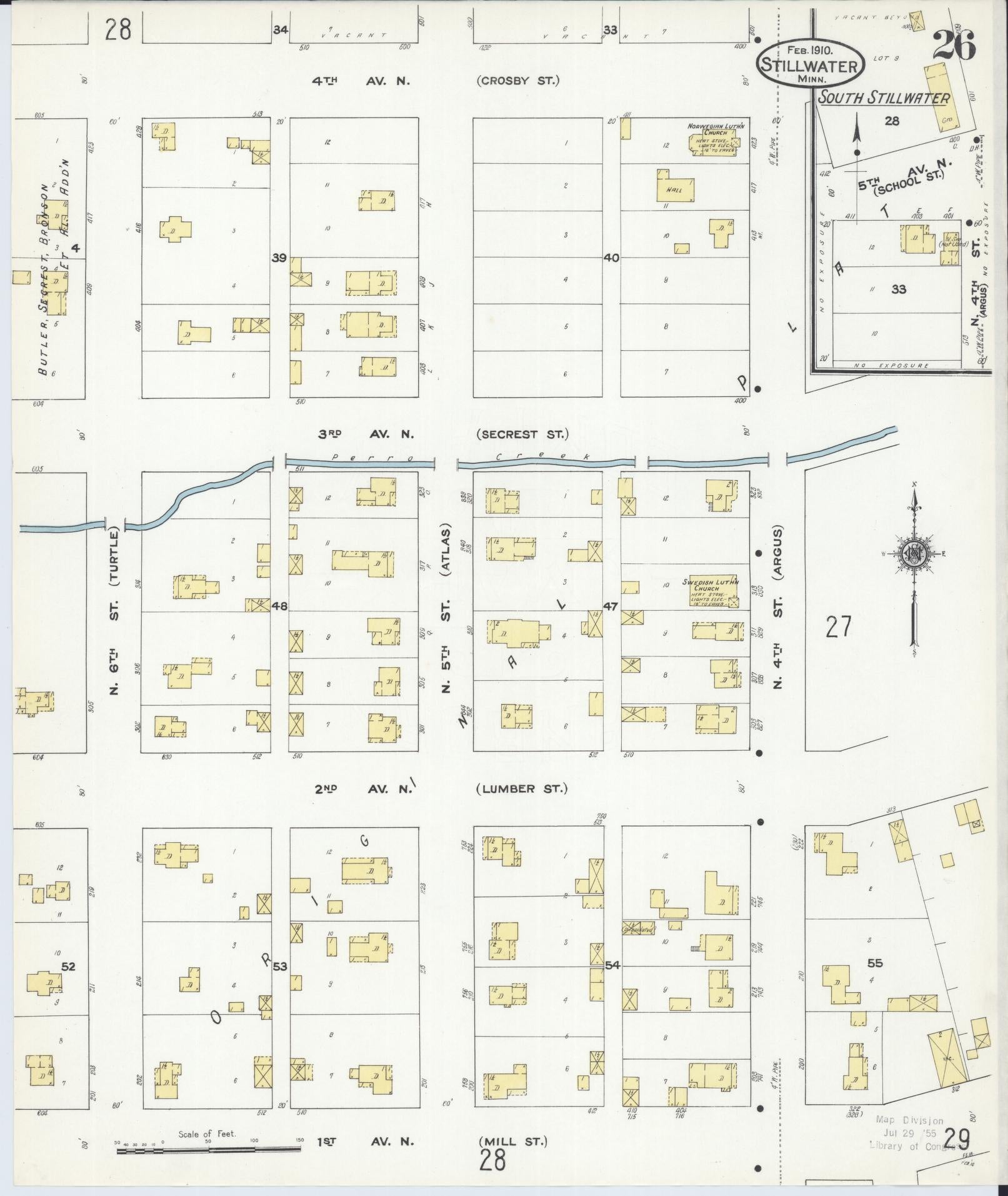 Sanborn Fire Insurance Map from Stillwater, Washington County, Minnesota (1910), Sheet #0026 - Historic Sanborn Fire Insurance Map Print, vintage old map wall art, antique decor, genealogy gift, Minnesota Minnesota map