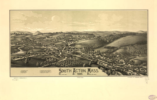 South Acton, Mass. 1886. (1886) – Historic Bird’s-Eye View Panorama Print