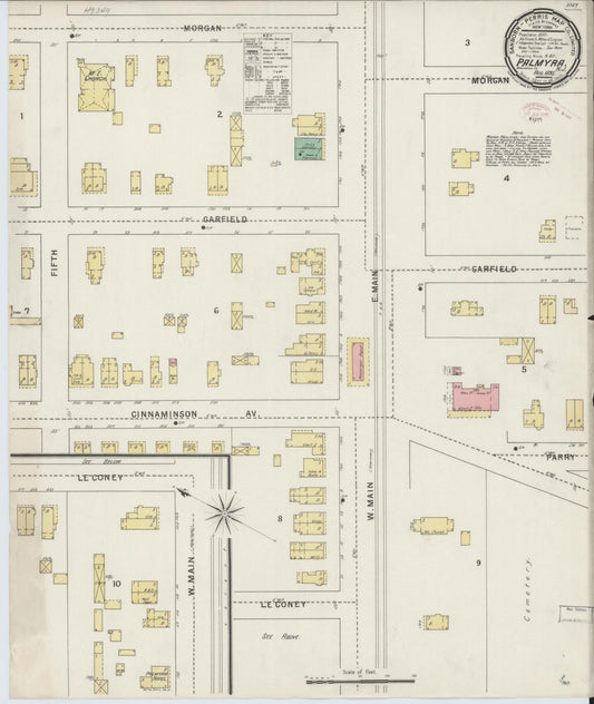 Sanborn Fire Insurance Map from Palmyra, Burlington County, New Jersey. (1895) – Historic Sanborn Fire Insurance Map Print