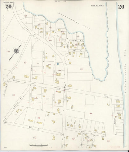 Sanborn Fire Insurance Map from Scituate, Plymouth County, Massachusetts (1944), Sheet #0020 - Complete Map Set gallery image, historic Sanborn map, vintage wall art, Massachusetts Massachusetts