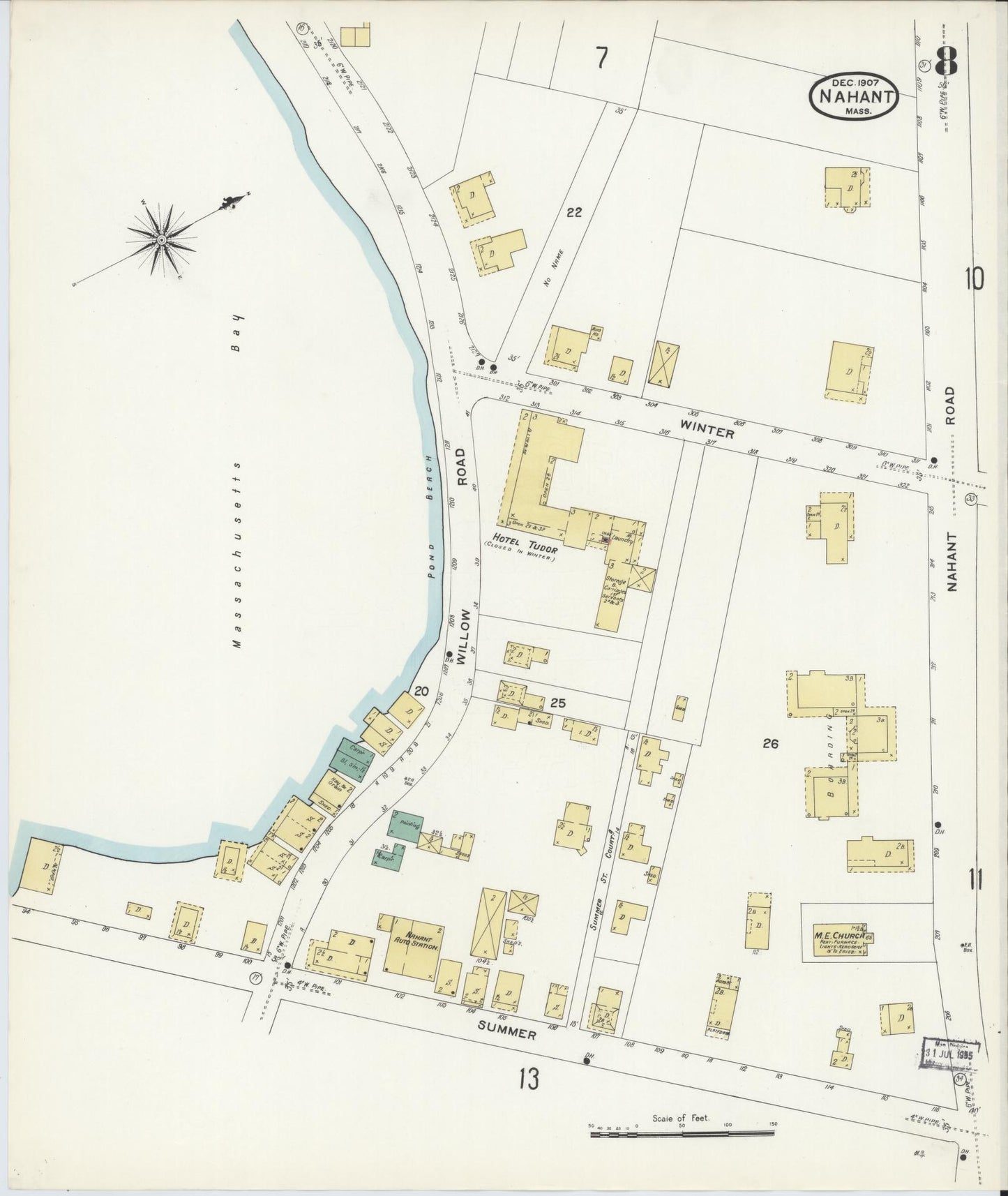 Sanborn Fire Insurance Map from Nahant, Essex County, Massachusetts (1907), Sheet #0008 - Complete Map Set gallery image, historic Sanborn map, vintage wall art, Massachusetts Massachusetts