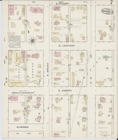 Sanborn Fire Insurance Map from Mankato, Blue Earth County, Minnesota (1884), Sheet #0007 - Complete Map Set gallery image, historic Sanborn map, vintage wall art, Minnesota Minnesota