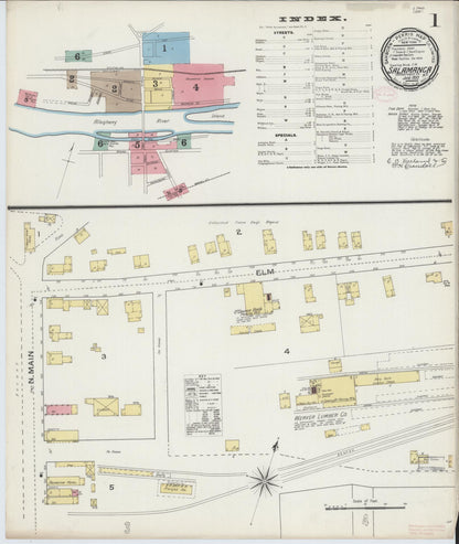 Sanborn Fire Insurance Map from Salamanca, Cattaraugus County, New York (1893), Sheet #0001 - Complete Map Set gallery image, historic Sanborn map, vintage wall art, New York New York
