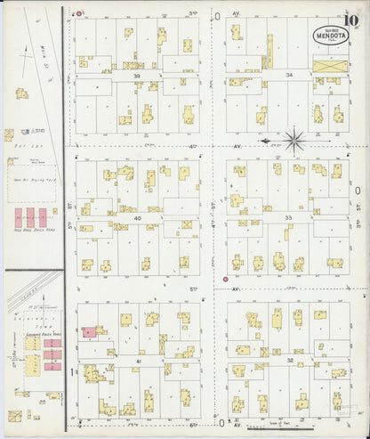 Sanborn Fire Insurance Map from Mendota, La Salle County, Illinois (1902), Sheet #0010 - Historic Sanborn Fire Insurance Map Print, vintage old map wall art, antique decor, genealogy gift, Illinois Illinois map