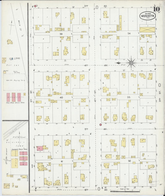 Sanborn Fire Insurance Map from Mendota, La Salle County, Illinois (1902), Sheet #0010 - Historic Sanborn Fire Insurance Map Print, vintage old map wall art, antique decor, genealogy gift, Illinois Illinois map