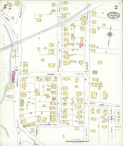 Sanborn Fire Insurance Map from Catskill, Greene County, New York (1923), Sheet #0002 - Historic Sanborn Fire Insurance Map Print, vintage old map wall art, antique decor, genealogy gift, New York New York map