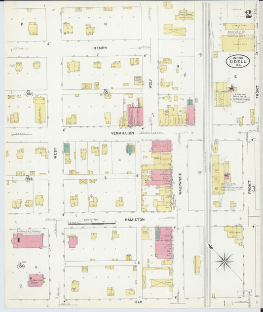 Sanborn Fire Insurance Map from Odell, Livingston County, Illinois (1907), Sheet #0002 - Historic Sanborn Fire Insurance Map Print, vintage old map wall art, antique decor, genealogy gift, Illinois Illinois map