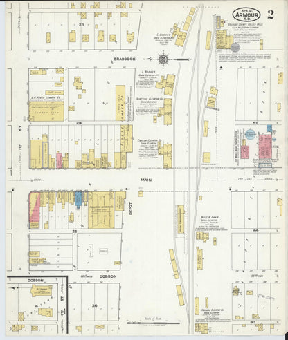 Sanborn Fire Insurance Map from Armour, Douglas County, South Dakota (1917), Sheet #0002 - Complete Map Set gallery image, historic Sanborn map, vintage wall art, South Dakota South Dakota