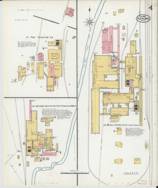 Sanborn Fire Insurance Map from Florence, Fremont County, Colorado (1900), Sheet #0004 - Historic Sanborn Fire Insurance Map Print, vintage old map wall art, antique decor, genealogy gift, Colorado Colorado map