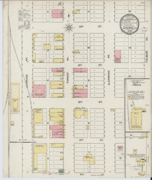 Sanborn Fire Insurance Map from Luverne, Crenshaw County, Alabama (1893), Sheet #0001 - Historic Sanborn Fire Insurance Map Print, vintage old map wall art, antique decor, genealogy gift, Alabama Alabama map