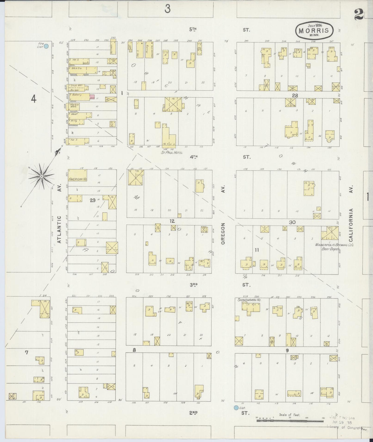 Sanborn Fire Insurance Map from Morris, Stevens County, Minnesota (1896), Sheet #0002 - Complete Map Set gallery image, historic Sanborn map, vintage wall art, Minnesota Minnesota