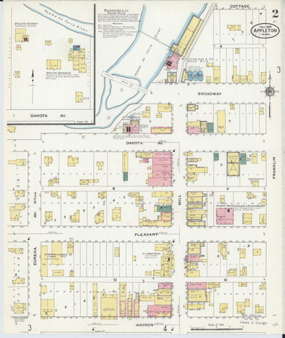Sanborn Fire Insurance Map from Appleton, Swift County, Minnesota (1909), Sheet #0002 - Historic Sanborn Fire Insurance Map Print, vintage old map wall art, antique decor, genealogy gift, Minnesota Minnesota map