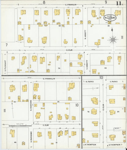 Sanborn Fire Insurance Map from Hillsboro, Hill County, Texas (1900), Sheet #0011 - Historic Sanborn Fire Insurance Map Print, vintage old map wall art, antique decor, genealogy gift, Texas Texas map