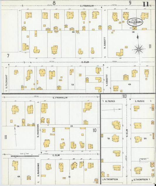 Sanborn Fire Insurance Map from Hillsboro, Hill County, Texas (1900), Sheet #0011 - Historic Sanborn Fire Insurance Map Print, vintage old map wall art, antique decor, genealogy gift, Texas Texas map