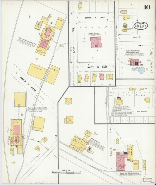 Sanborn Fire Insurance Map from Gas City, Grant County, Indiana (1904), Sheet #0010 - Historic Sanborn Fire Insurance Map Print, vintage old map wall art, antique decor, genealogy gift, Indiana Indiana map