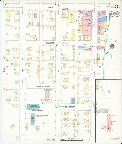 Sanborn Fire Insurance Map from Elkader, Clayton County, Iowa (1913), Sheet #0003 - Historic Sanborn Fire Insurance Map Print