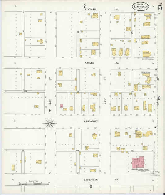 Sanborn Fire Insurance Map from Kingfisher, Kingfisher County, Oklahoma (1901), Sheet #0005 - Historic Sanborn Fire Insurance Map Print, vintage old map wall art, antique decor, genealogy gift, Oklahoma Oklahoma map