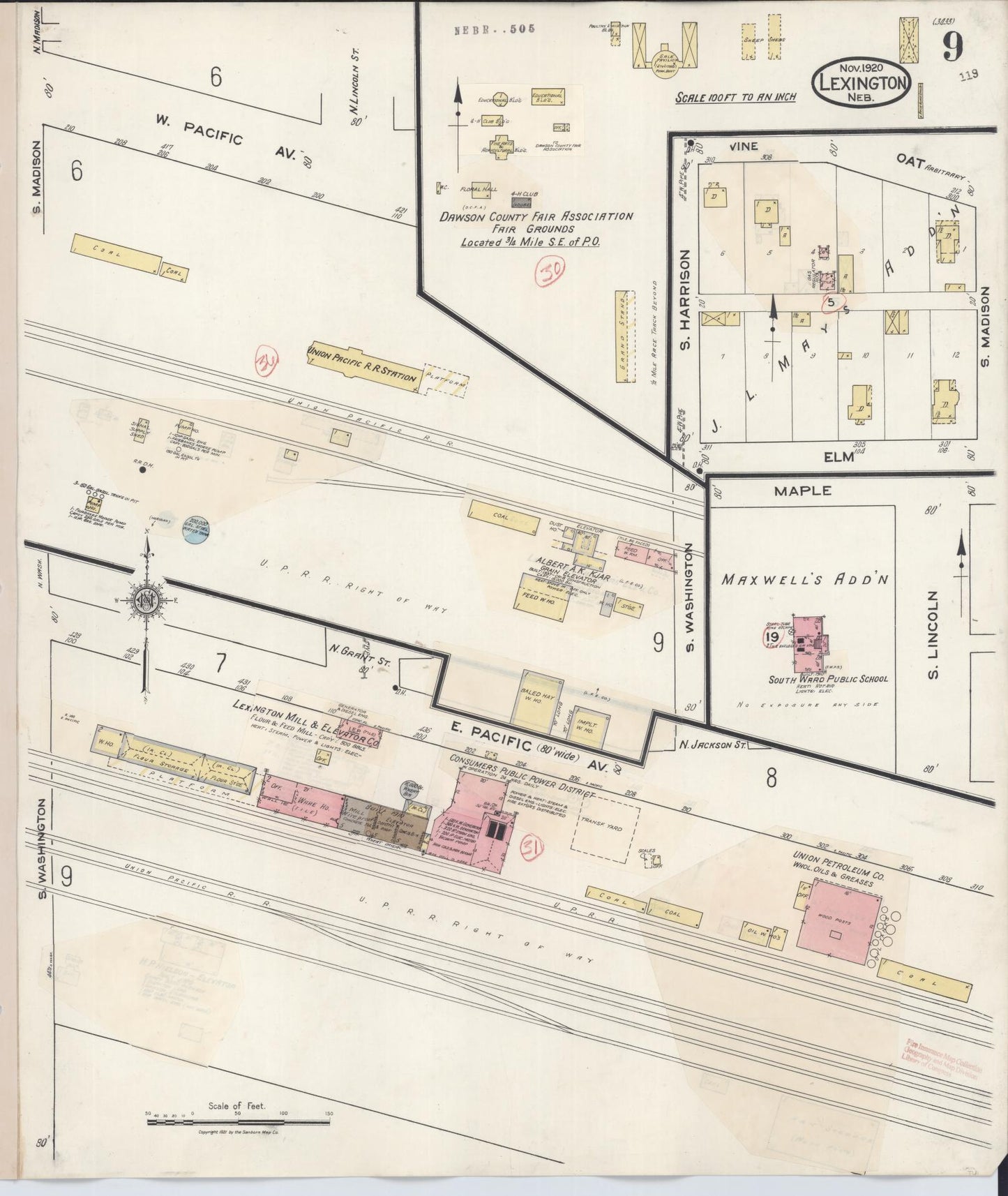 Sanborn Fire Insurance Map from Lexington, Dawson County, Nebraska (1943), Sheet #0009 - Complete Map Set gallery image, historic Sanborn map, vintage wall art, Nebraska Nebraska