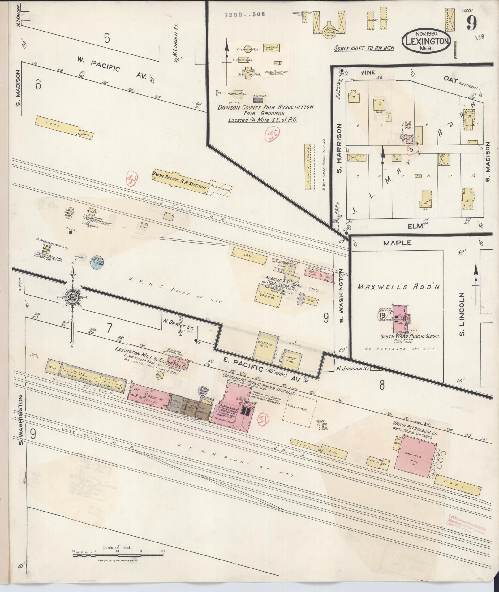 Sanborn Fire Insurance Map from Lexington, Dawson County, Nebraska (1943), Sheet #0009 - Complete Map Set gallery image, historic Sanborn map, vintage wall art, Nebraska Nebraska