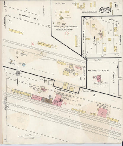 Sanborn Fire Insurance Map from Lexington, Dawson County, Nebraska (1943), Sheet #0009 - Complete Map Set gallery image, historic Sanborn map, vintage wall art, Nebraska Nebraska