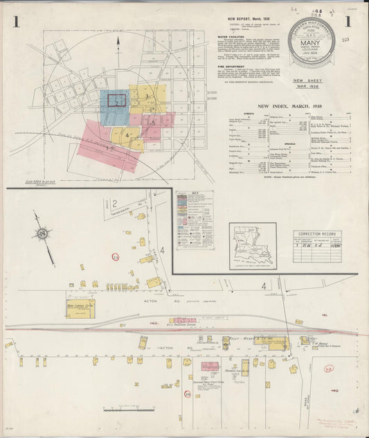 Sanborn Fire Insurance Map from Many, Sabine Parish, Louisiana. (1938) – Historic Sanborn Fire Insurance Map Print