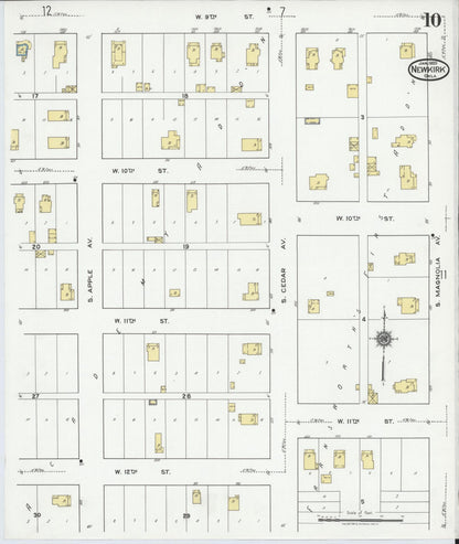 Sanborn Fire Insurance Map from Newkirk, Kay County, Oklahoma (1920), Sheet #0010 - Complete Map Set gallery image, historic Sanborn map, vintage wall art, Oklahoma Oklahoma