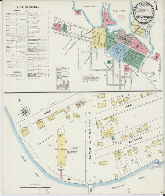 Oconomowoc, Waukesha County, Wisconsin (1895) – Sanborn Fire Insurance Map – Map View