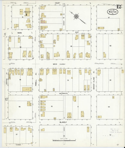 Sanborn Fire Insurance Map from Winton, Lackawanna County, Pennsylvania (1912), Sheet #0012 - Complete Map Set gallery image, historic Sanborn map, vintage wall art, Pennsylvania Pennsylvania
