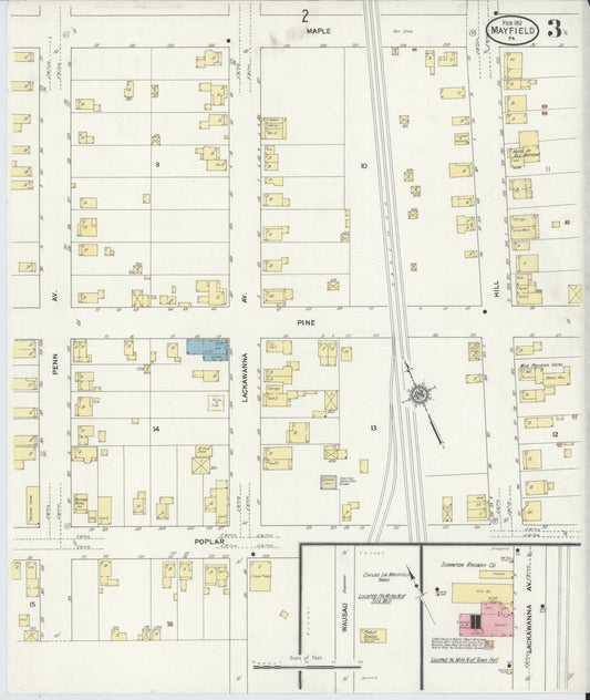 Sanborn Fire Insurance Map from Mayfield, Lackawanna County, Pennsylvania (1912), Sheet #0003 - Historic Sanborn Fire Insurance Map Print, vintage old map wall art, antique decor, genealogy gift, Pennsylvania Pennsylvania map