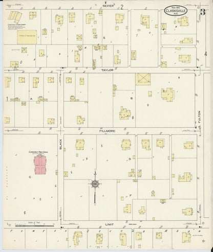 Sanborn Fire Insurance Map from Clarksville, Johnson County, Arkansas (1913), Sheet #0003 - Complete Map Set gallery image, historic Sanborn map, vintage wall art, Arkansas Arkansas