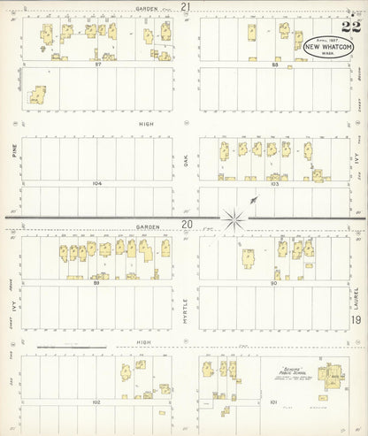 Sanborn Fire Insurance Map from New Whatcom, Whatcom County, Washington (1897), Sheet #0022 - Complete Map Set gallery image, historic Sanborn map, vintage wall art, Washington Washington