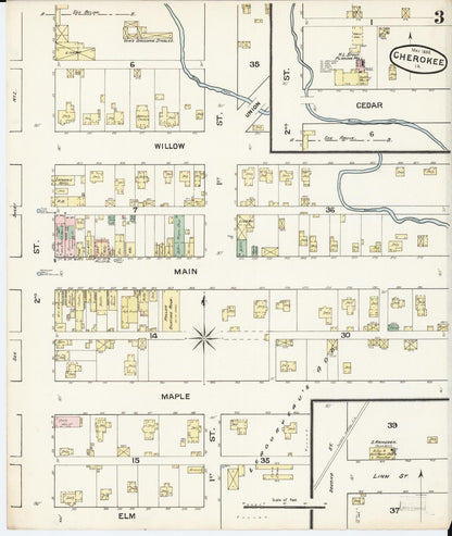 Sanborn Fire Insurance Map from Cherokee, Cherokee County, Iowa (1888), Sheet #0003 - Historic Sanborn Fire Insurance Map Print