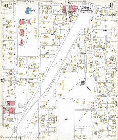 Sanborn Fire Insurance Map from Brownwood, Brown County, Texas (1923), Sheet #0011 - Complete Map Set gallery image, historic Sanborn map, vintage wall art, Texas Texas