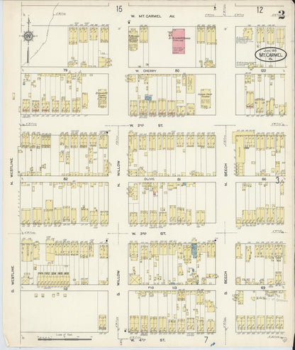 Sanborn Fire Insurance Map from Mount Carmel, Northumberland County, Pennsylvania (1913), Sheet #0002 - Complete Map Set gallery image, historic Sanborn map, vintage wall art, Pennsylvania Pennsylvania