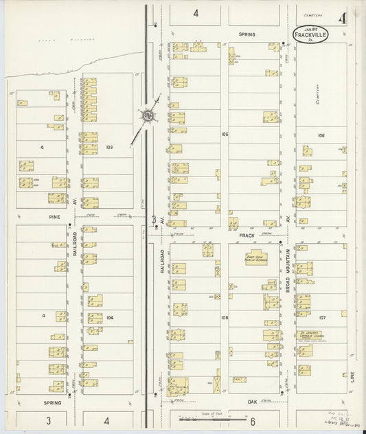 Sanborn Fire Insurance Map from Frackville, Schuylkill County, Pennsylvania (1912), Sheet #0004 - Historic Sanborn Fire Insurance Map Print, vintage old map wall art, antique decor, genealogy gift, Pennsylvania Pennsylvania map