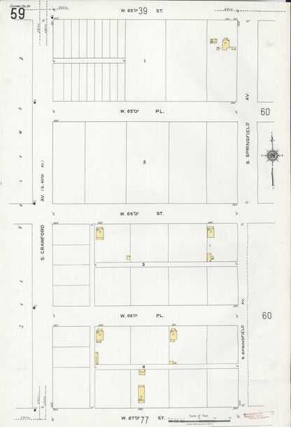 Sanborn Fire Insurance Map from Chicago, Cook County, Illinois (1920), Sheet #0059 - Historic Sanborn Fire Insurance Map Print, vintage old map wall art, antique decor, genealogy gift, Illinois Illinois map