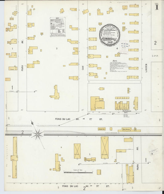 Sanborn Fire Insurance Map from Hermansville, Menominee County, Michigan (1900), Sheet #0001 - Historic Sanborn Fire Insurance Map Print, vintage old map wall art, antique decor, genealogy gift, Michigan Michigan map