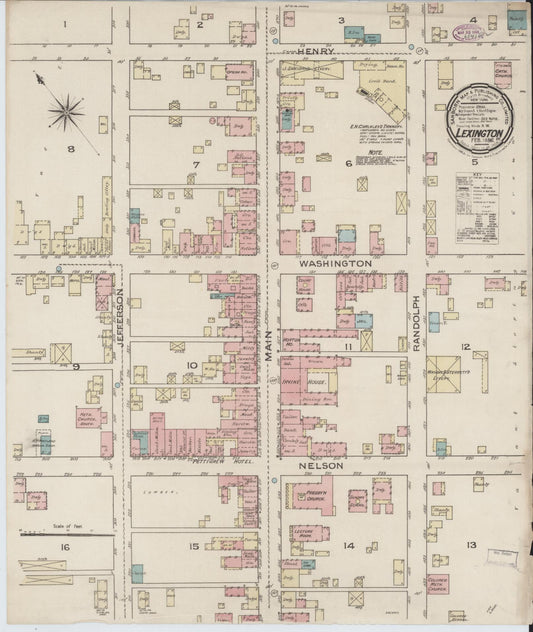 Sanborn Fire Insurance Map from Lexington, Independent Cities, Virginia. (1886) – Historic Sanborn Fire Insurance Map Print