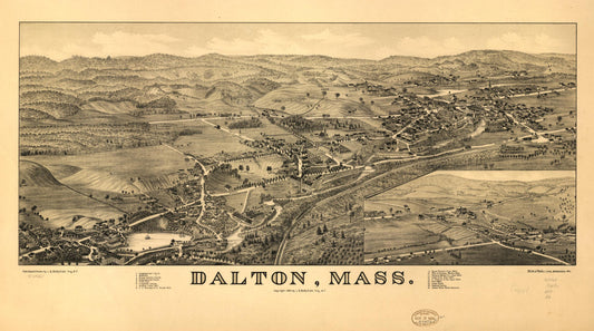 Dalton, Mass. (1884) – Historic Bird’s-Eye View Panorama Print