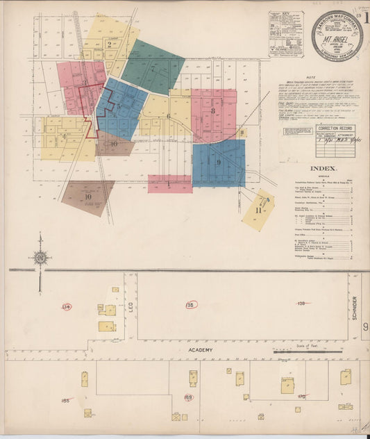 Sanborn Fire Insurance Map from Mount Angel, Marion County, Oregon. (1931) – Historic Sanborn Fire Insurance Map Print