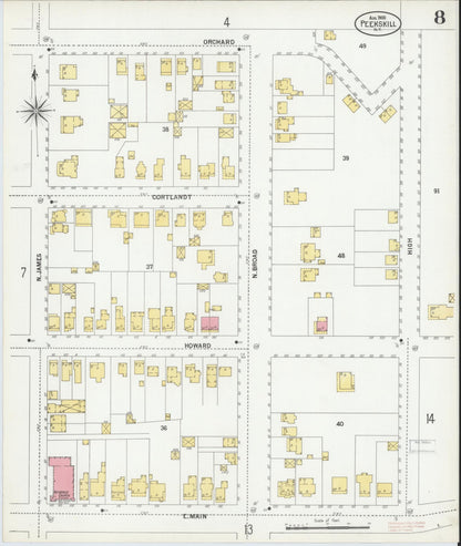 Sanborn Fire Insurance Map from Peekskill, Westchester County, New York (1900), Sheet #0008 - Complete Map Set gallery image, historic Sanborn map, vintage wall art, New York New York