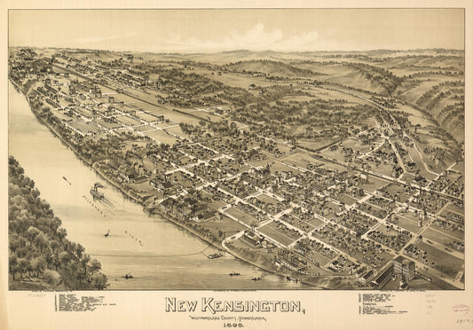 New Kensington, Westmoreland County, Pennsylvania, 1896. (1896) – Historic Bird’s-Eye View Panorama Print