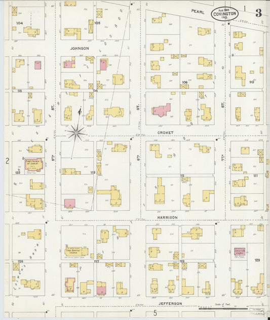 Sanborn Fire Insurance Map from Covington, Fountain County, Indiana (1905), Sheet #0003 - Historic Sanborn Fire Insurance Map Print, vintage old map wall art, antique decor, genealogy gift, Indiana Indiana map