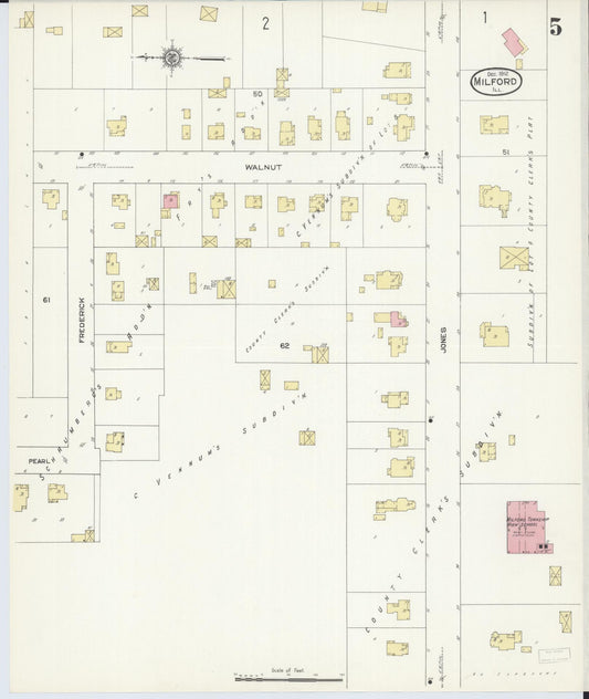 Sanborn Fire Insurance Map from Milford, Iroquois County, Illinois (1912), Sheet #0005 - Historic Sanborn Fire Insurance Map Print, vintage old map wall art, antique decor, genealogy gift, Illinois Illinois map