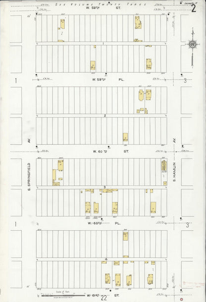 Sanborn Fire Insurance Map from Chicago, Cook County, Illinois (1920), Sheet #0002 - Historic Sanborn Fire Insurance Map Print, vintage old map wall art, antique decor, genealogy gift, Illinois Illinois map