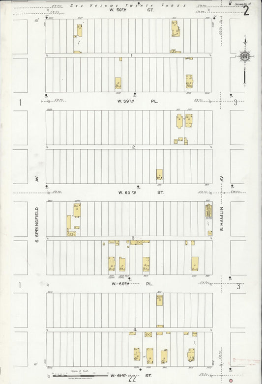 Sanborn Fire Insurance Map from Chicago, Cook County, Illinois (1920), Sheet #0002 - Historic Sanborn Fire Insurance Map Print, vintage old map wall art, antique decor, genealogy gift, Illinois Illinois map