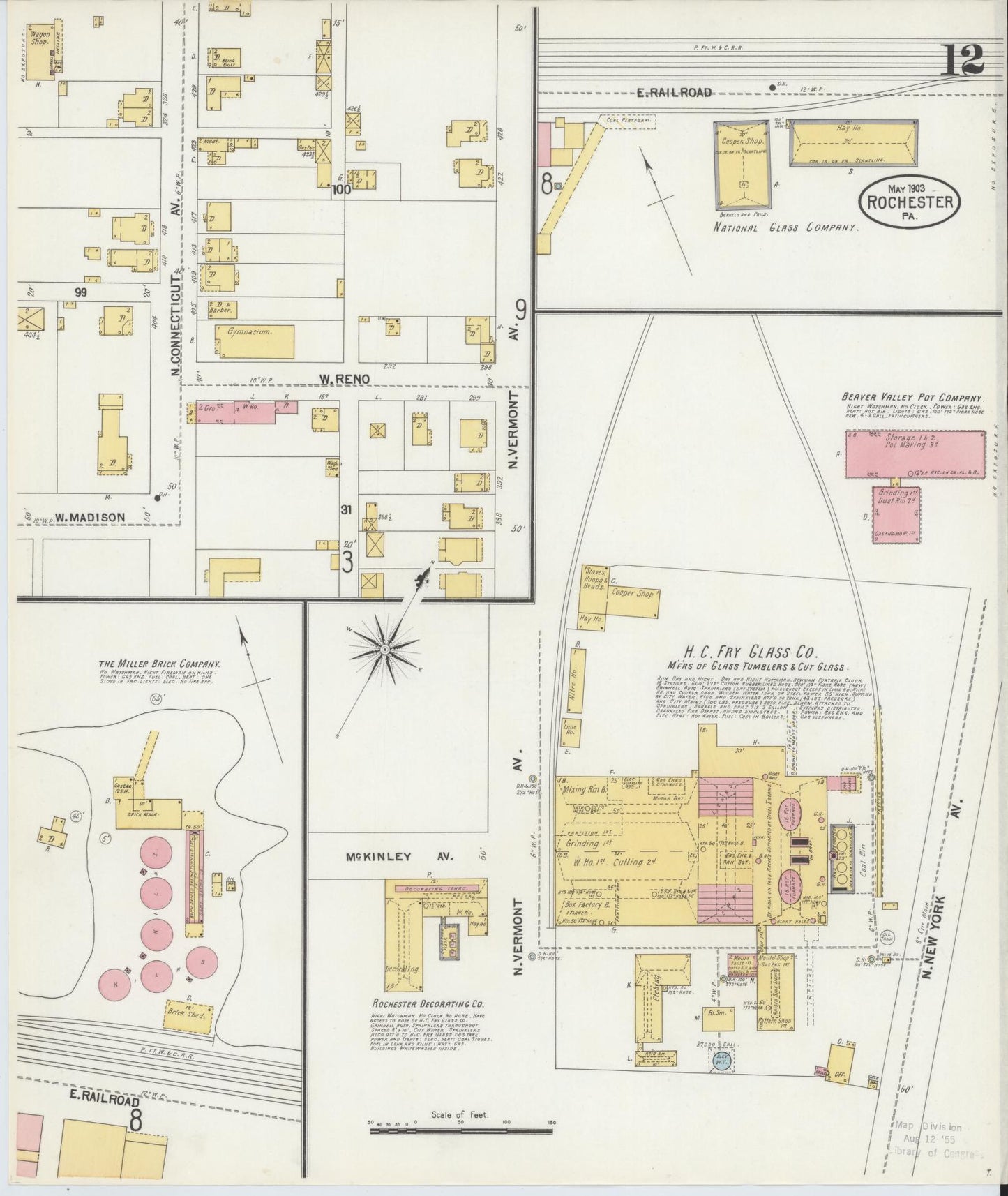 Sanborn Fire Insurance Map from Rochester, Beaver County, Pennsylvania (1903), Sheet #0012 - Complete Map Set gallery image, historic Sanborn map, vintage wall art, Pennsylvania Pennsylvania